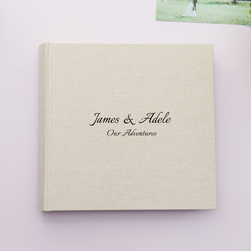 Personalized Linen Photo Album with 200 4x6 in Sleeves
