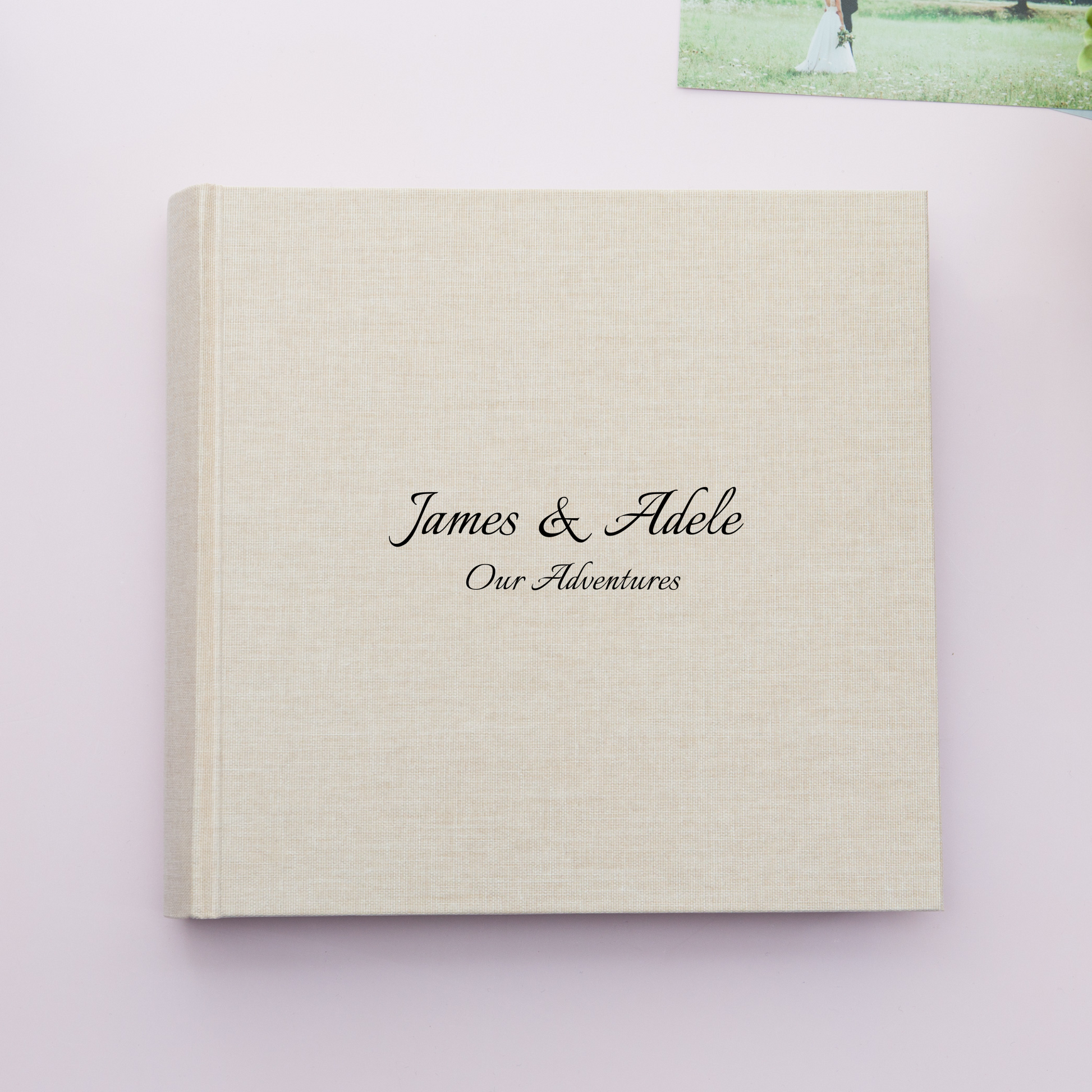 Personalized Linen Photo Album with 200 4x6 in Sleeves