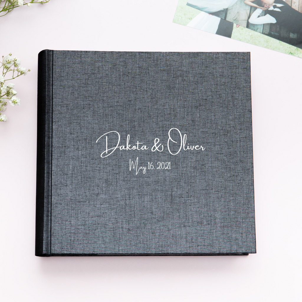 Personalized Linen Photo Album with 200 4x6 in Sleeves
